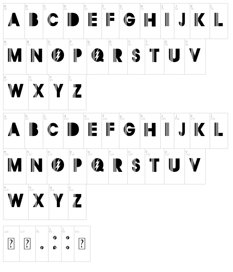 Segurl font map
